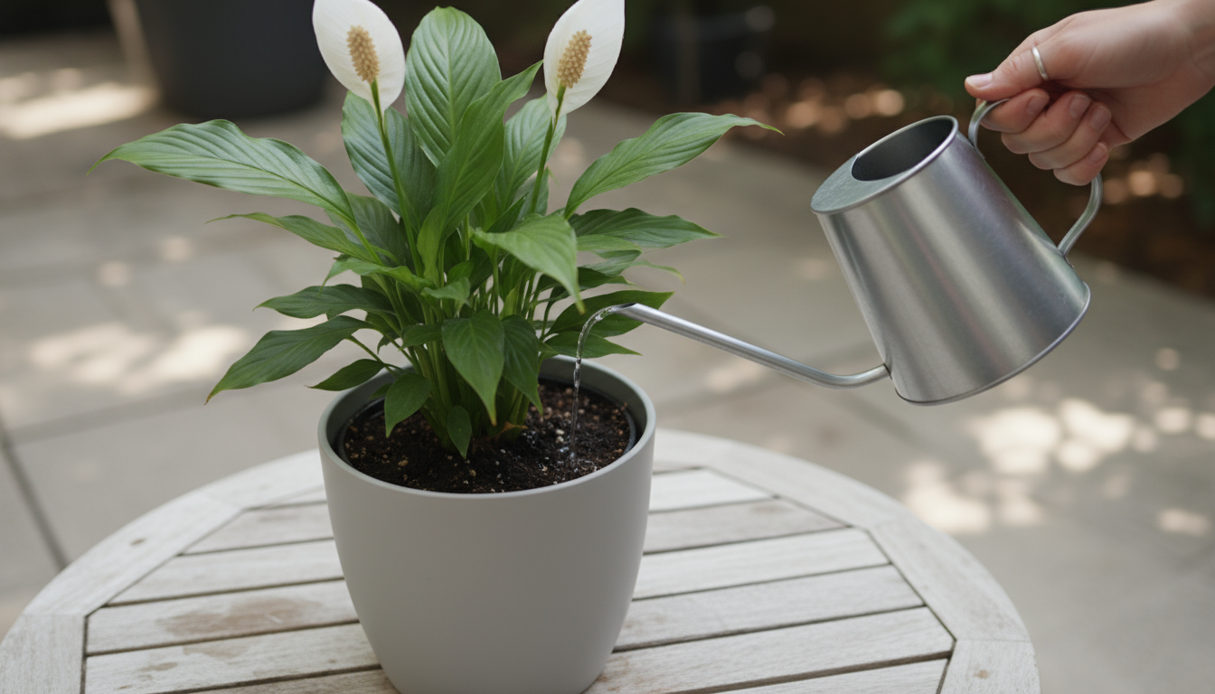 Bright apartment corner with diverse vertical plant setups: hanging Pothos, wall-mounted ZZ and Chinese Evergreen, tiered stand with Prayer and Snake 