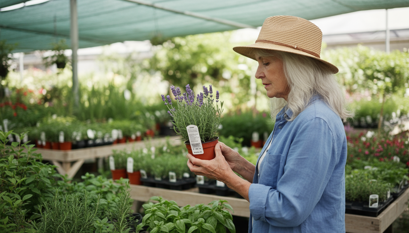 Close-up of senior hands gently sifting light, airy potting mix with visible perlite and vermiculite on a wooden table, emphasizing its ideal texture