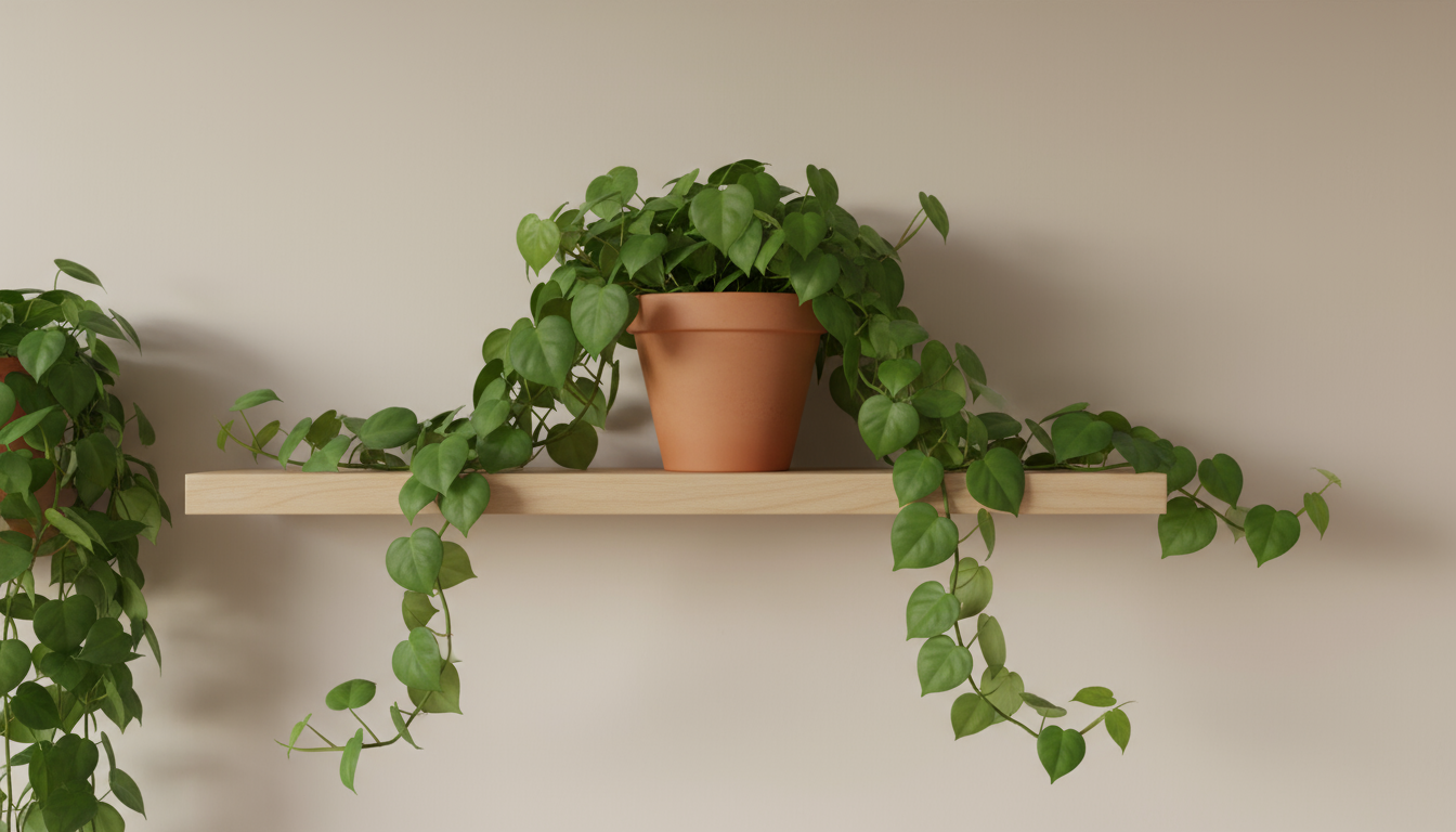 Hands gently wipe a Pothos leaf with a damp cotton swab on a sunlit windowsill, showing natural pest care.