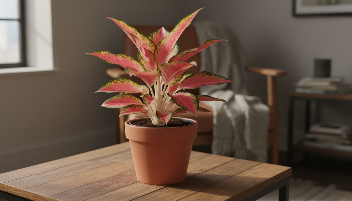 Close-up of a hand checking soil of a potted Pothos plant; several lower leaves show distinct yellowing.