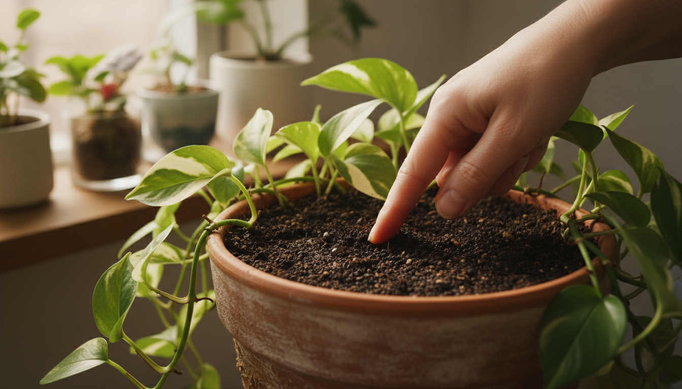 A vibrant, red-variegated Chinese Evergreen in a textured terracotta pot on a wooden stool, brightening a soft-lit corner.