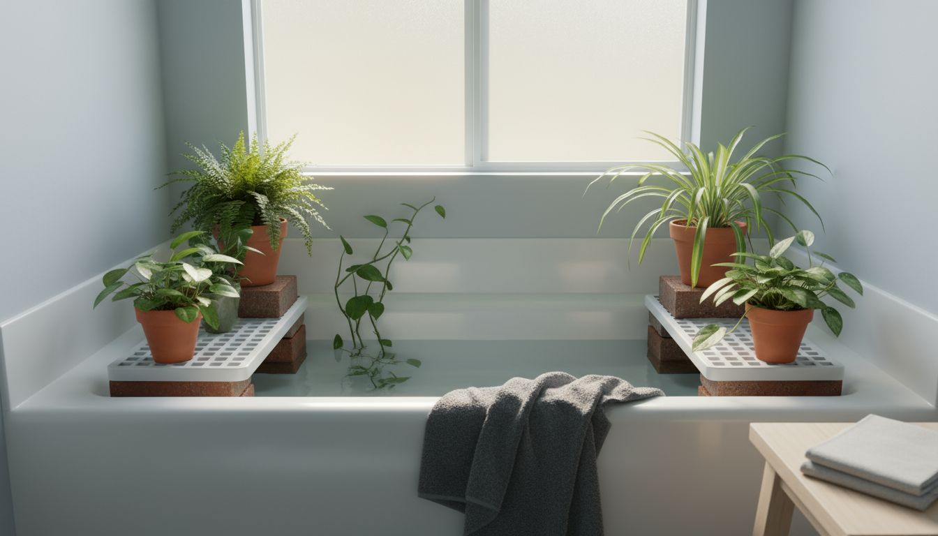 Three houseplants – a hanging Pothos, a desk ZZ plant, and a corner Snake plant – in a bright, small apartment, showcasing varied light placements.