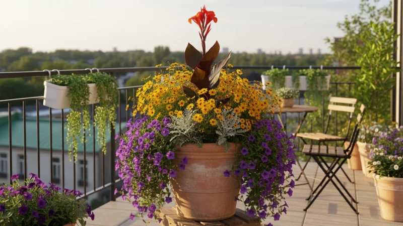The ‘Spiller-Thriller-Filler’ Recipe for a Full Sun Balcony Pot That Looks Good All Summer - comprehensive guide