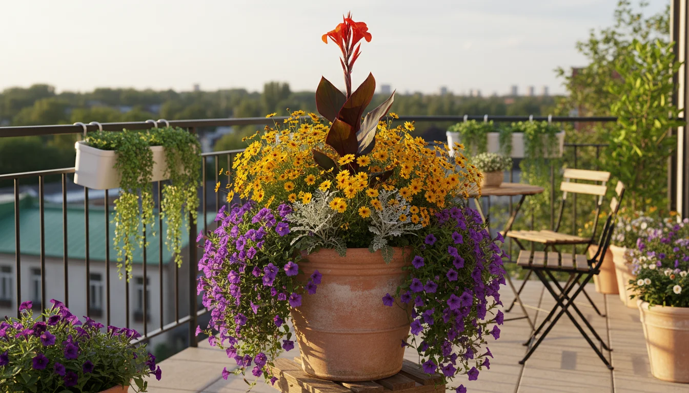The ‘Spiller-Thriller-Filler’ Recipe for a Full Sun Balcony Pot That Looks Good All Summer - comprehensive guide
