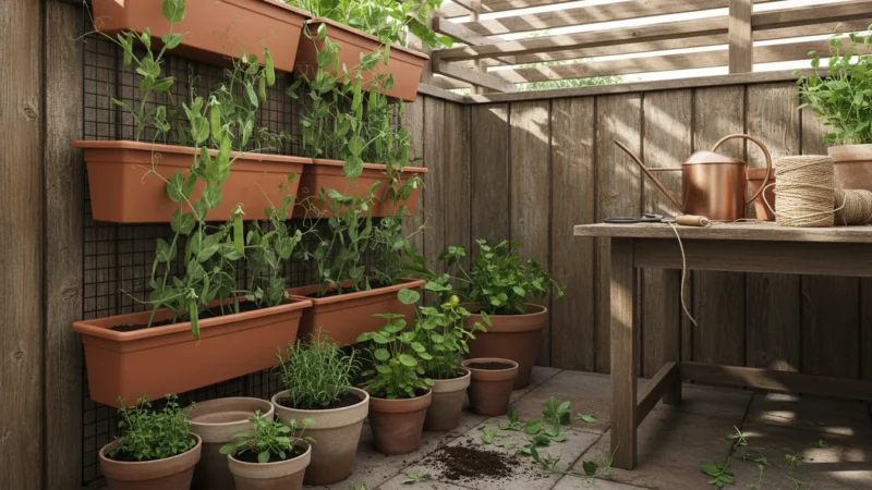 The Vertical Victory: A Step-by-Step Guide to Growing Sugar Snap Peas in One Pot with a DIY Balcony Trellis - comprehensive guide