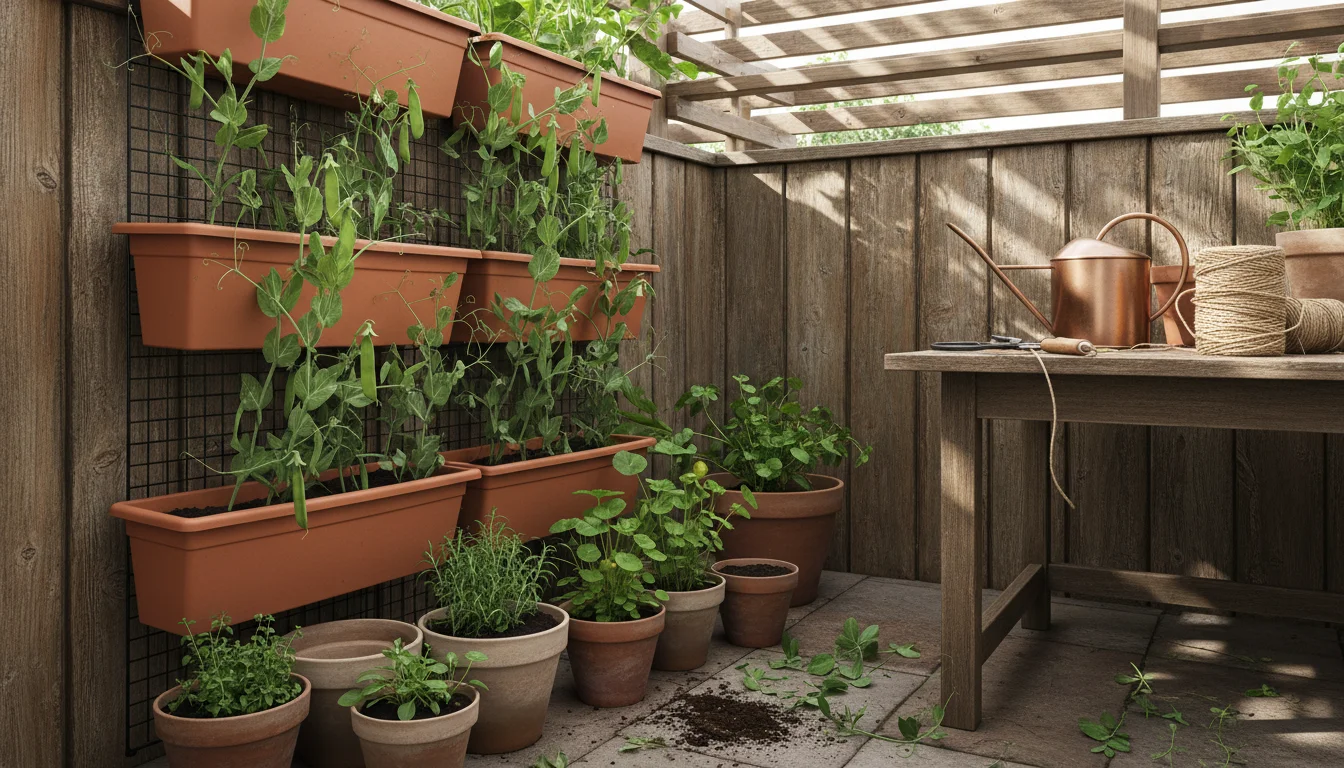 The Vertical Victory: A Step-by-Step Guide to Growing Sugar Snap Peas in One Pot with a DIY Balcony Trellis - comprehensive guide