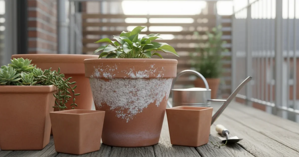 The White Crust Conundrum: What That Buildup on Your Terracotta Pots Means for Your Plants in Winter - comprehensive guide
