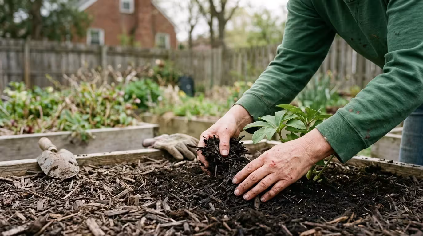 Editorial photograph illustrating: Step-by-Step Guide: Proper Mulching Technique