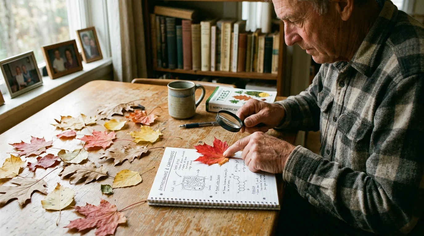 Editorial photograph illustrating: The Science Behind Vibrant Fall Leaf Color